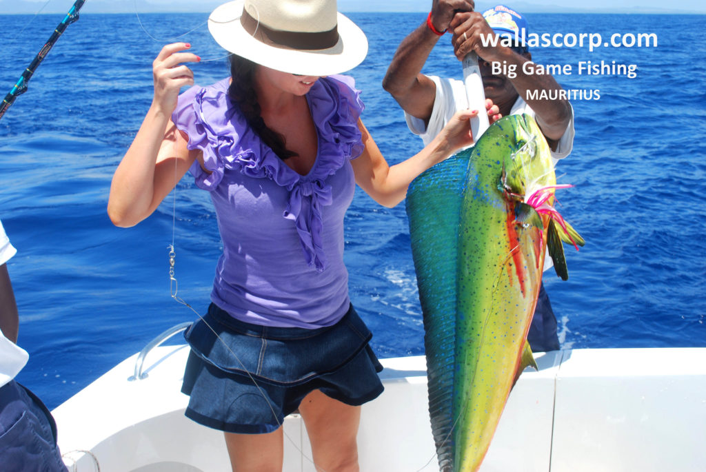 Dorado catch on a Mauritius fishing trip