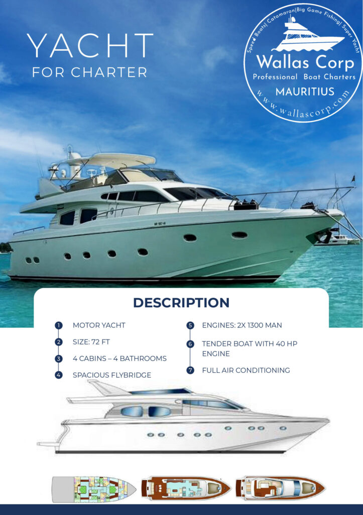 Luxury yacht exterior and specification presentation